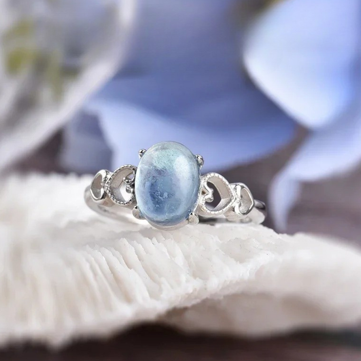 Anello pietra acquamarina argento