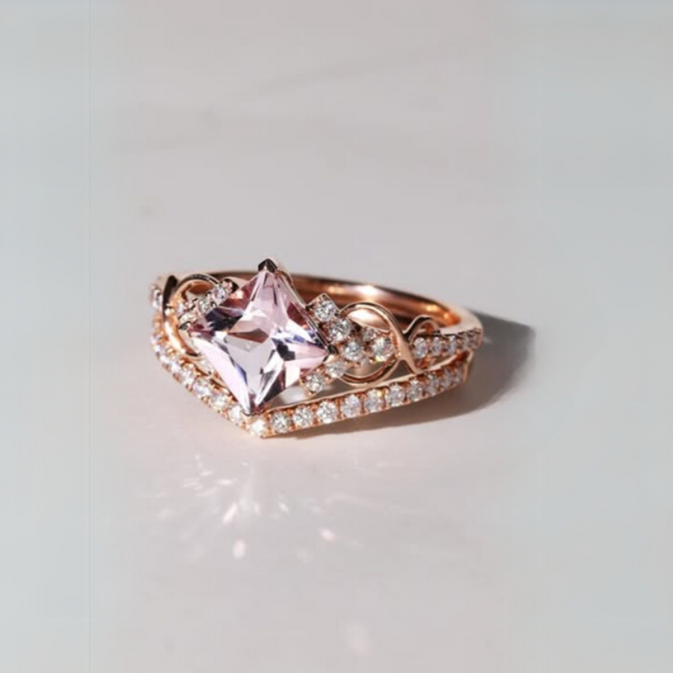 Anello oro rosa + anello strass gratis