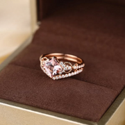 Anello oro rosa + anello strass gratis