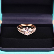 Anello oro rosa + anello strass gratis