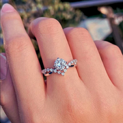 Anello diamanti in moissanite