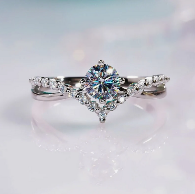 Anello diamanti in moissanite