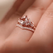 Anello oro rosa + anello strass gratis