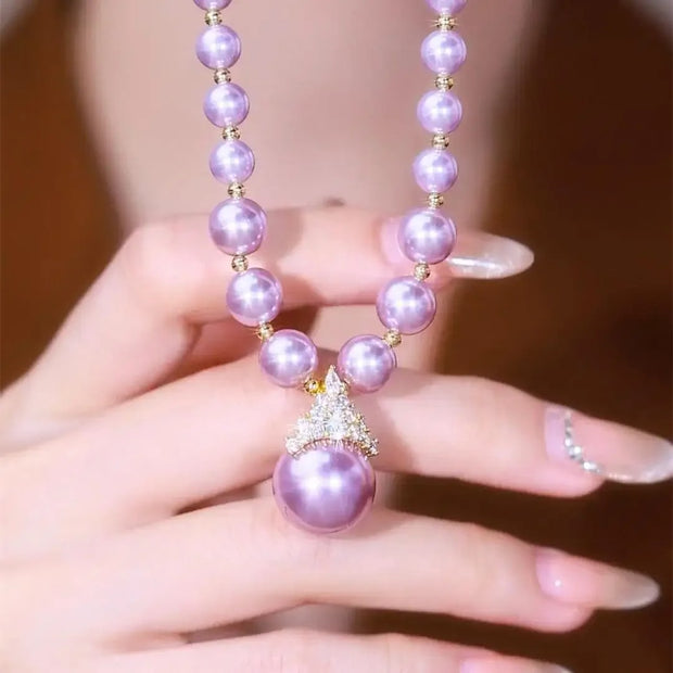 Collana perle ametista + Orecchini perle ametista gratis