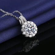 Collana girasole in argento 925 e pietra moissnaite