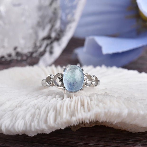 Anello pietra acquamarina argento