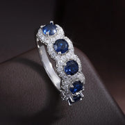 Anello Blu Oceano moissanite