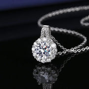 Collana girasole in argento 925 e pietra moissnaite