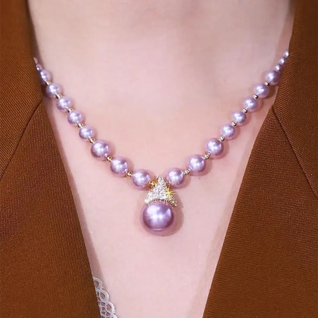 Collana perle ametista + Orecchini perle ametista gratis