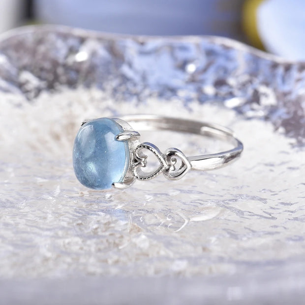 Anello pietra acquamarina argento