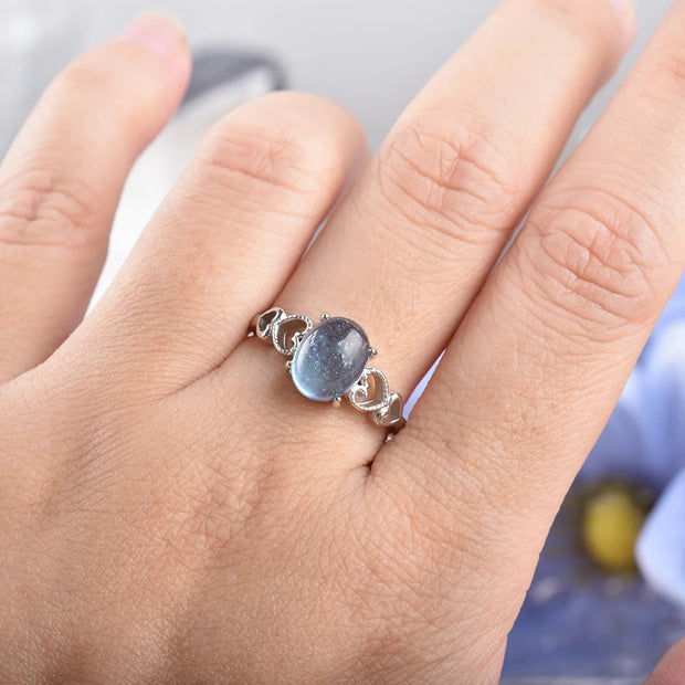Anello pietra acquamarina argento