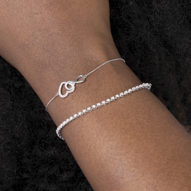 Collana cuore argento + Bracciale cuore infinito argento